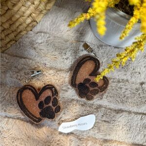 Strawberry Kisses- Heart 💙 Dog Print Car Freshie Vent Clips